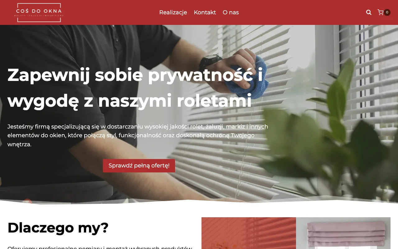 Strona internetowa Cos do Okna — realizacja Kaminski.link