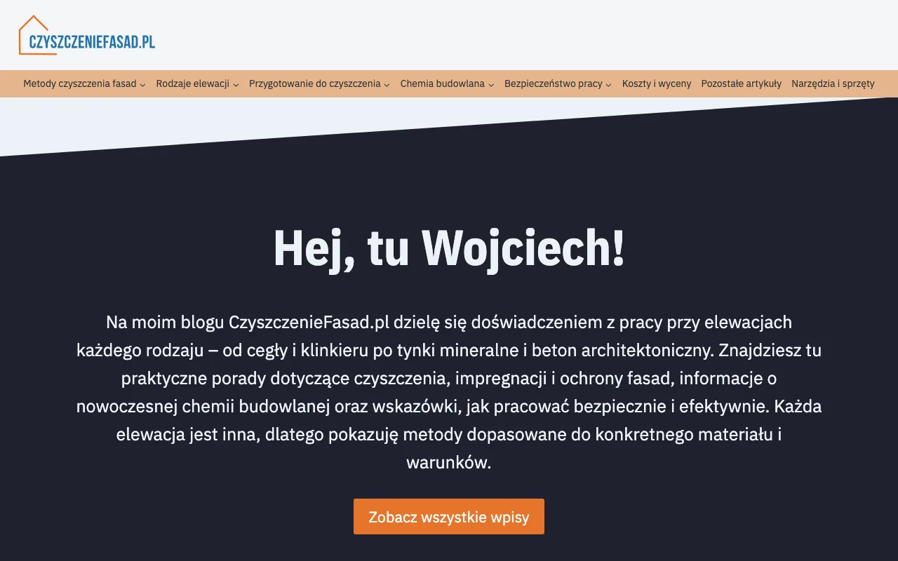 Strona internetowa Czyszczenie Fasad — realizacja Kaminski.link