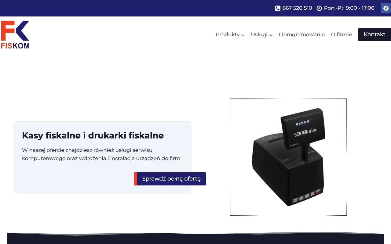 Strona internetowa Fiskom — realizacja Kaminski.link