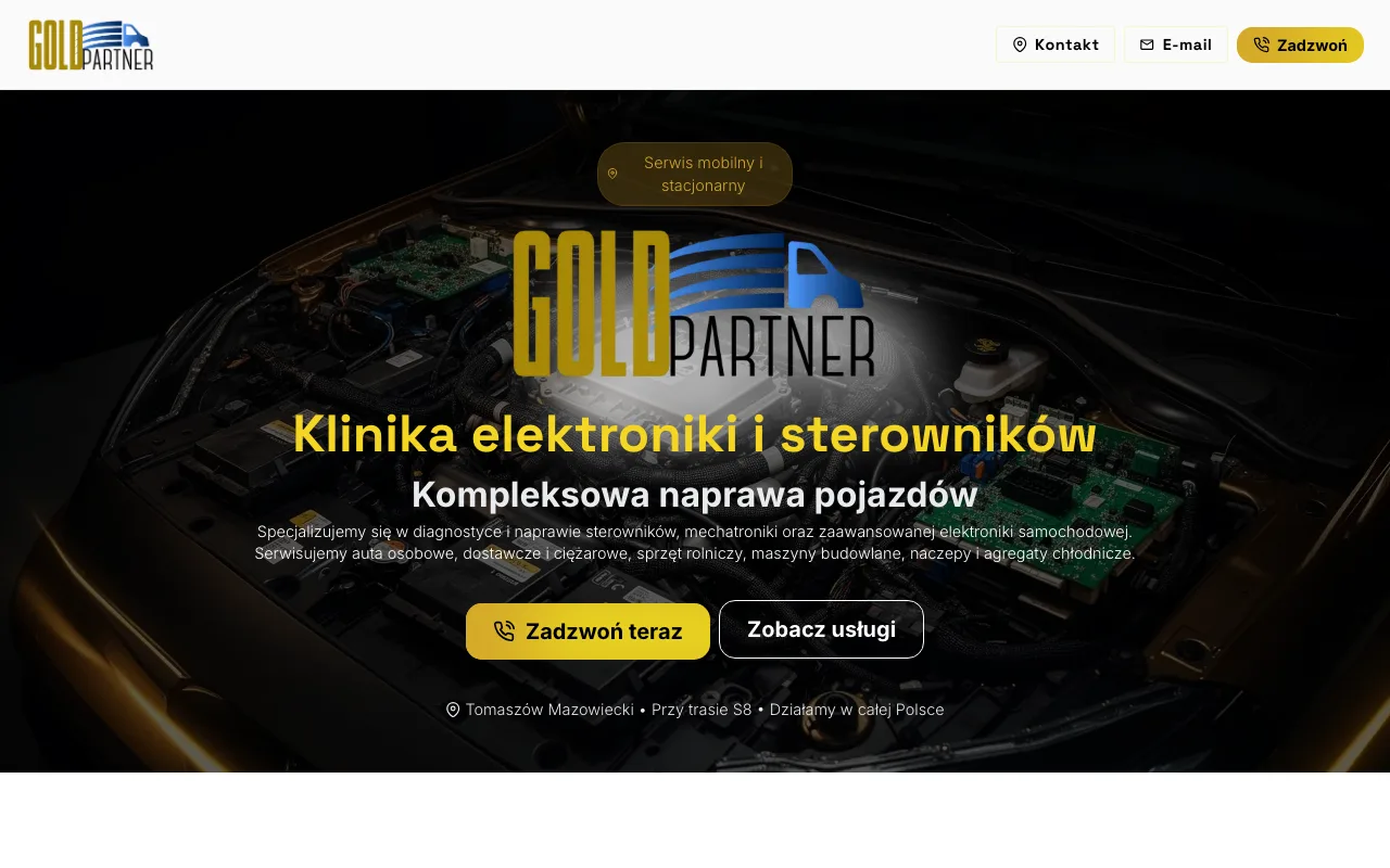 Strona internetowa Gold Partner — realizacja Kaminski.link