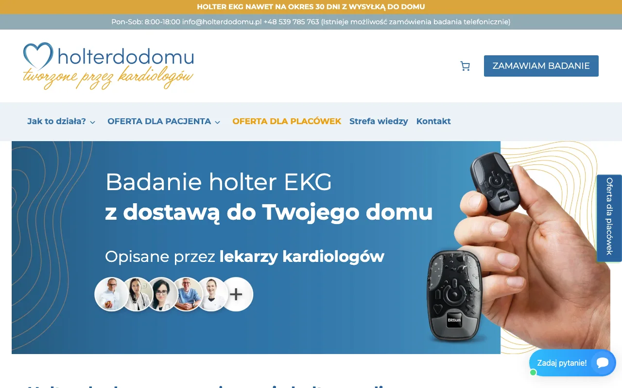Strona internetowa Holter do Domu — realizacja Kaminski.link