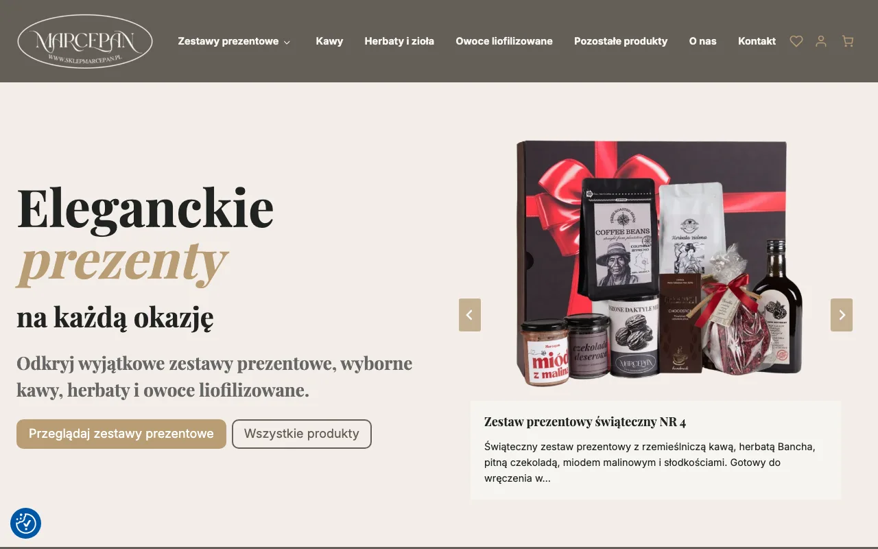 Strona internetowa Marcepan — realizacja Kaminski.link