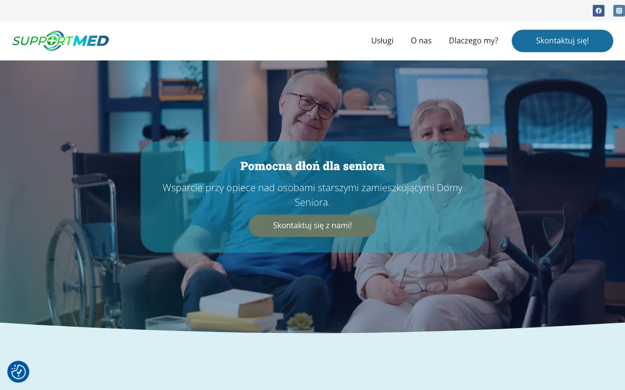 Strona internetowa Support-Med — realizacja Kaminski.link