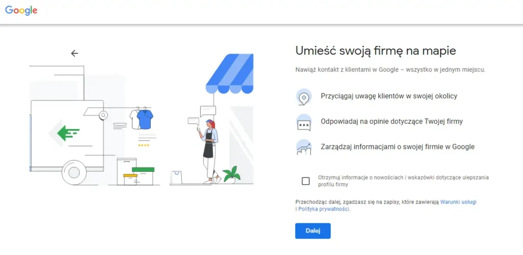 Podgląd e-booka — uzupełnianie profilu Google Moja Firma
