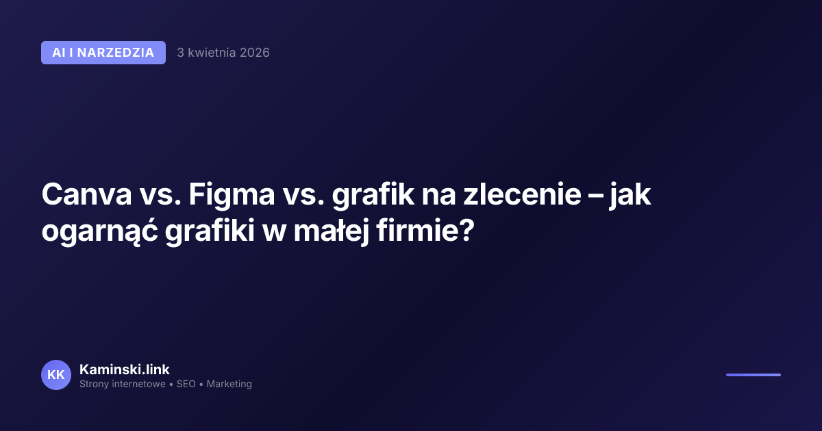 Canva vs. Figma vs. grafik na zlecenie – jak ogarnąć grafiki w małej firmie?