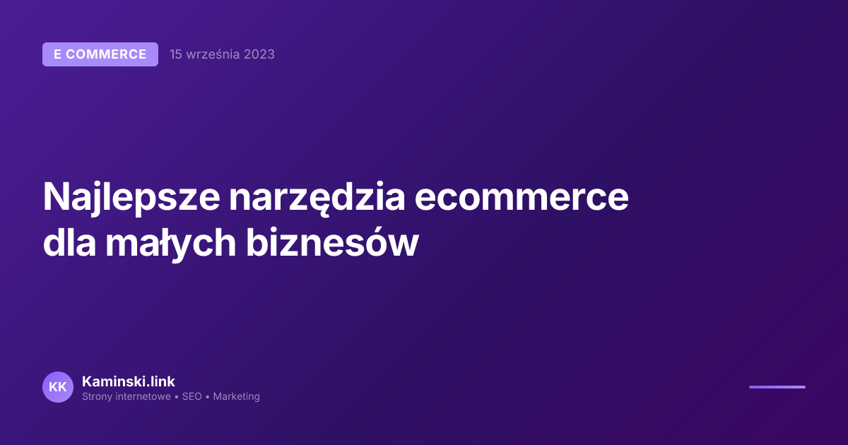 Najlepsze narzędzia ecommerce dla małych biznesów