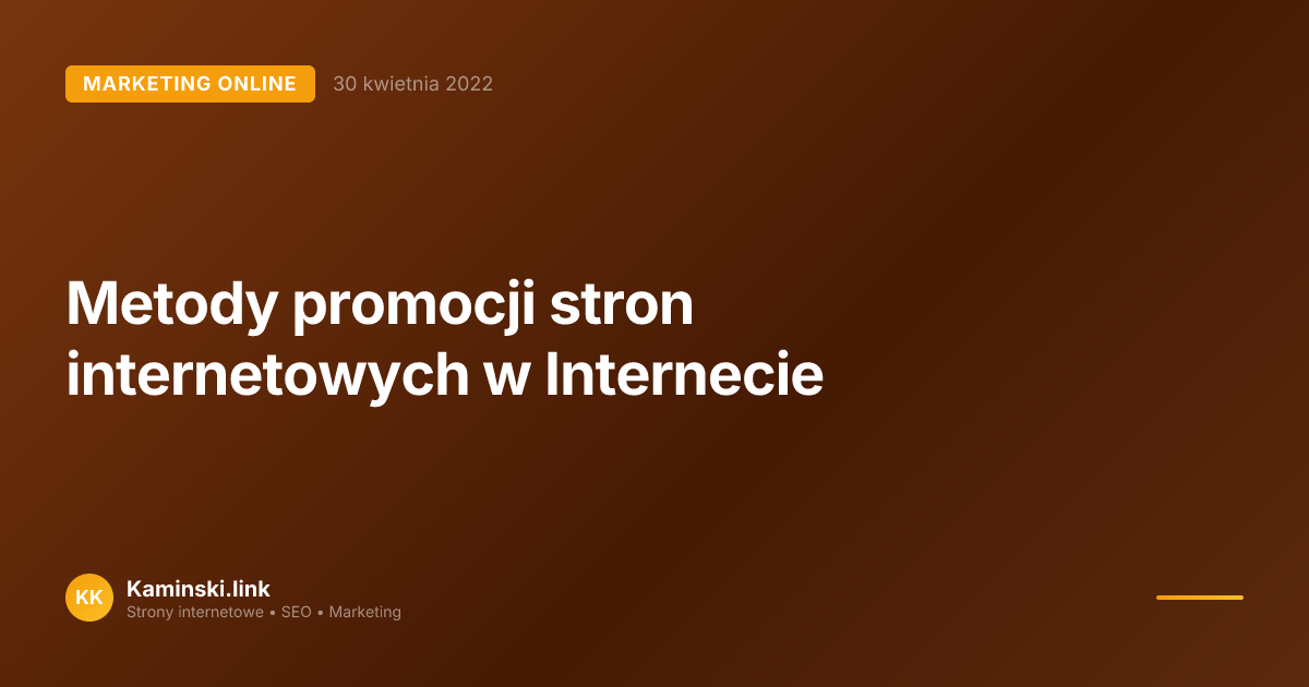 Metody promocji stron internetowych w Internecie