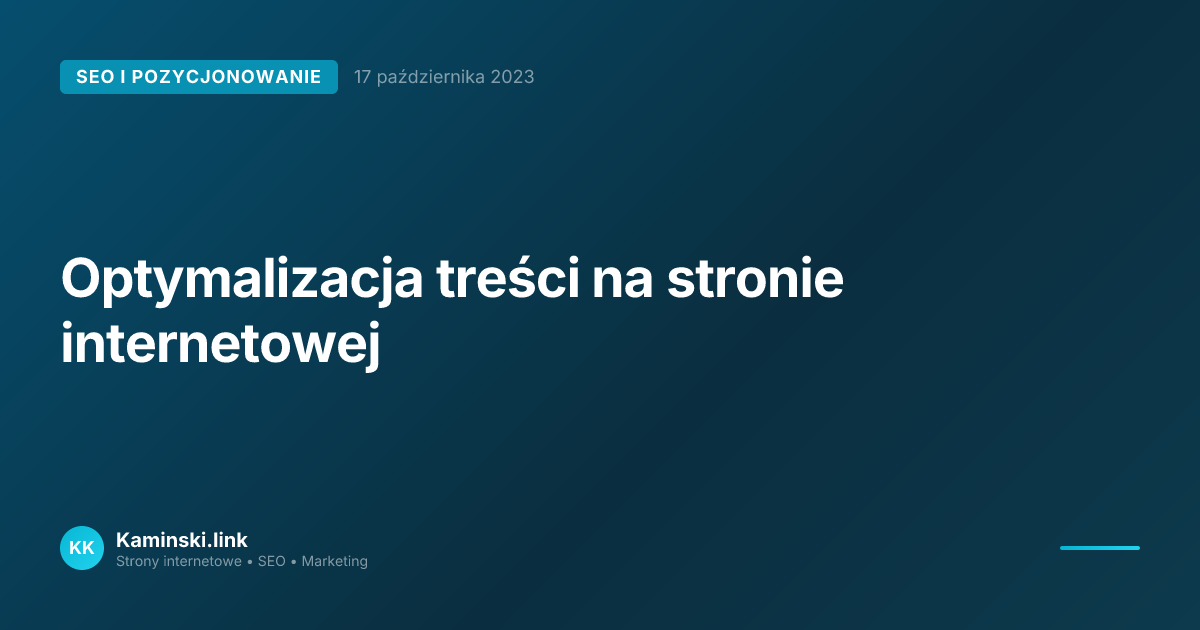 Optymalizacja treści na stronie internetowej